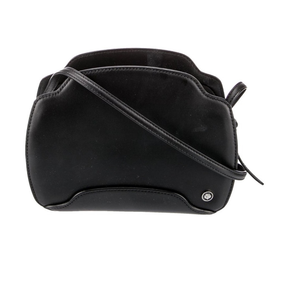 LORO PIANA Sesia Black Leather Shoulder Clutch Bag
